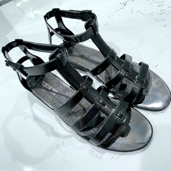 MARC JACOBS | Rubber Gladiator Jelly Sandals in Black | Size 7 | IT 37 - Picture 15 of 15